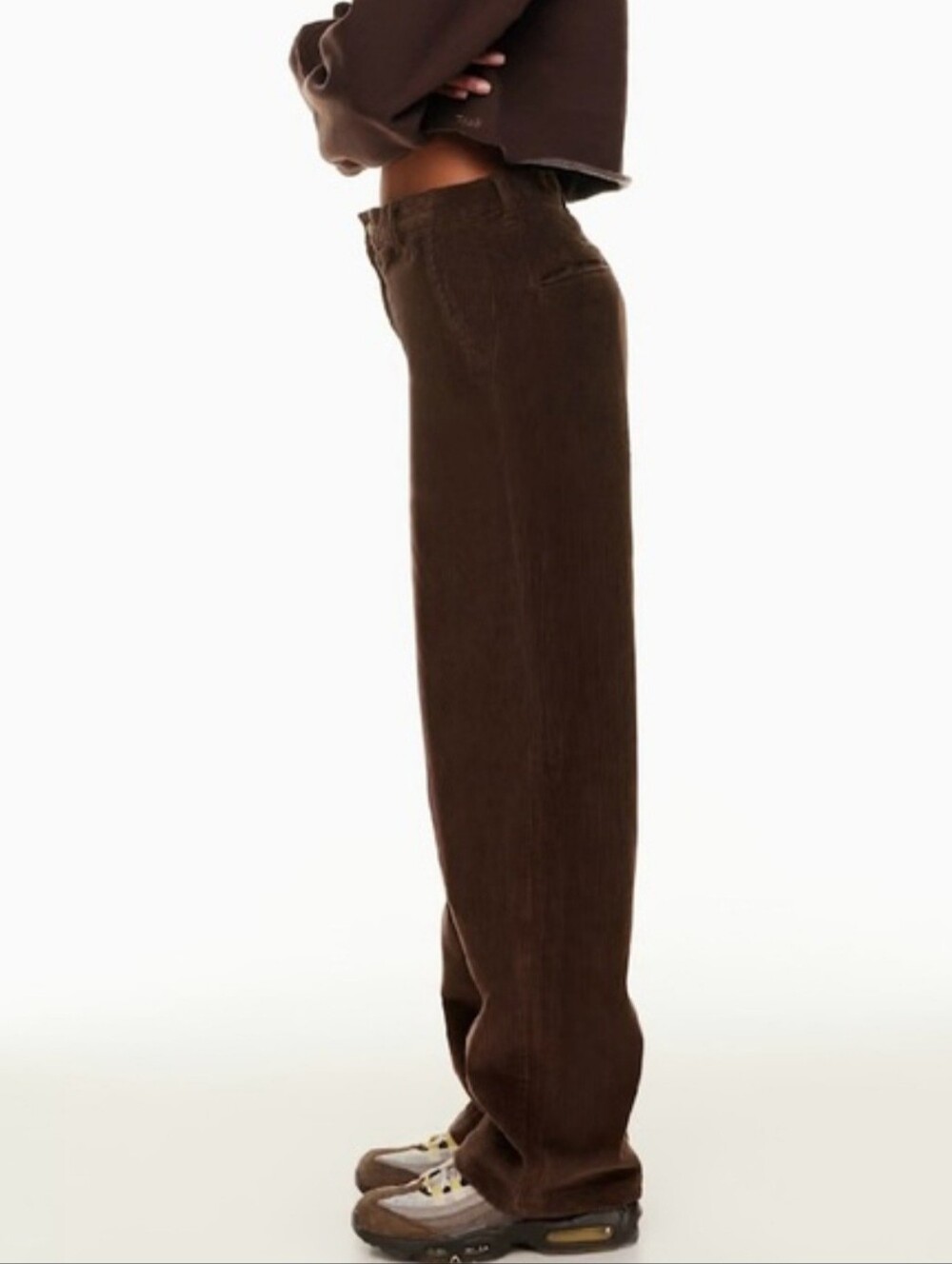 Aritzia Tna Ripcord Rich Mocha Brown Corduroy Wide Leg Pant Size 0